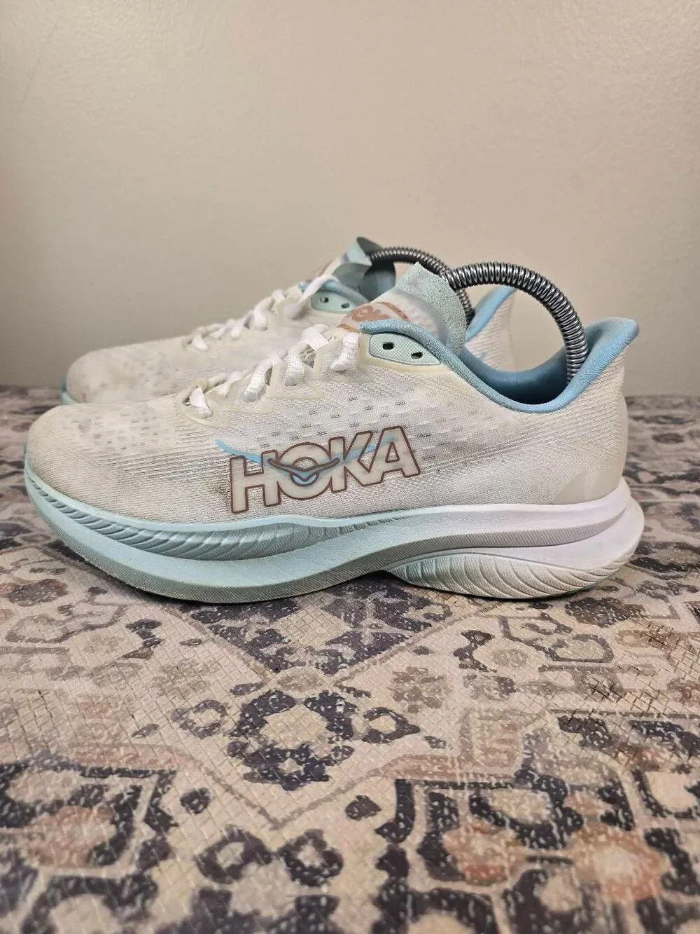 HOKA Mach 6 Frost Rose Gold Women's Running Shoes Size 9 B Athletic Sneakers